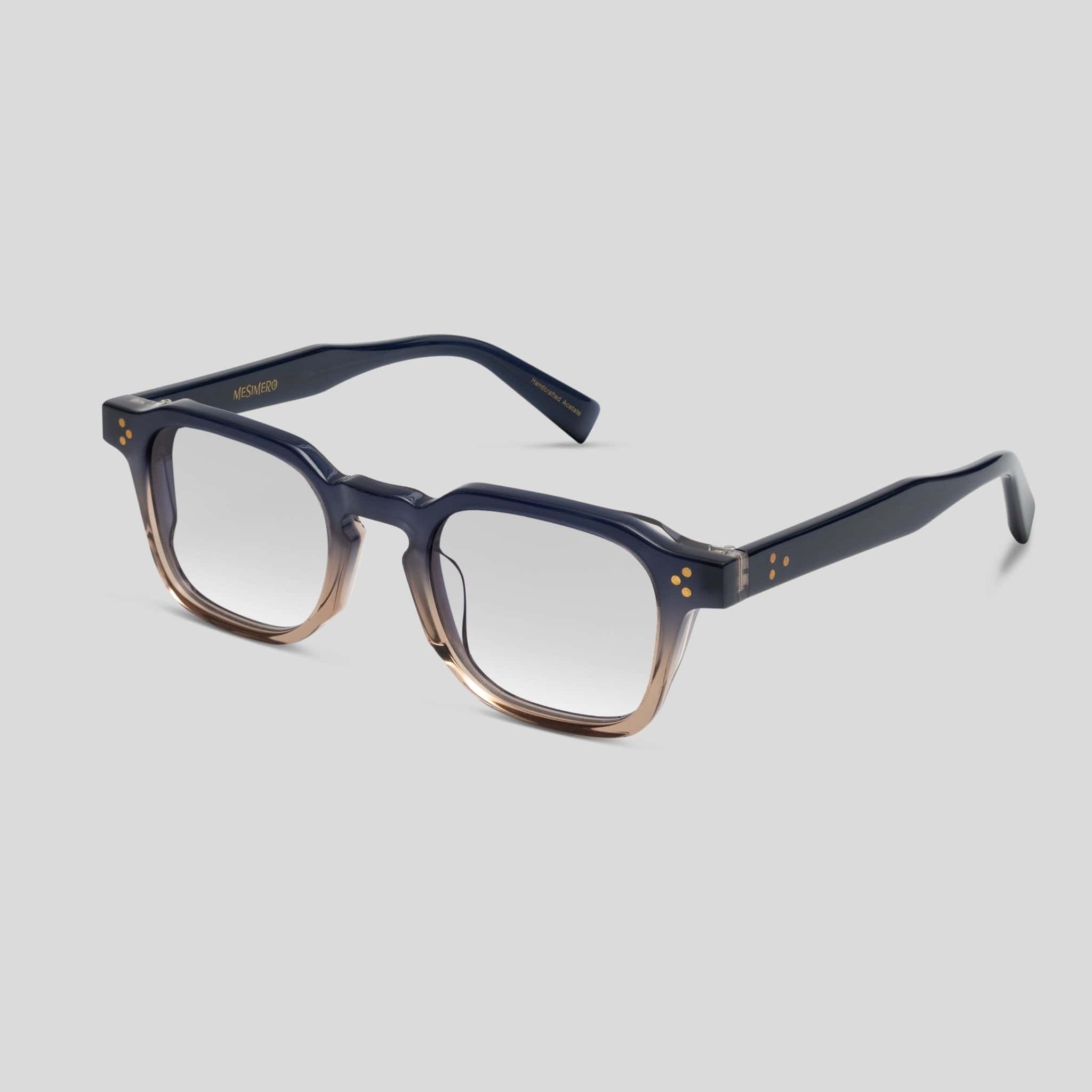 Edgy Navy Grey Eyeglasses - MESIMERO ® ARTISAN MADE EYEWEAR